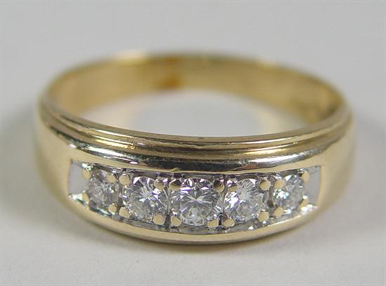 Appraisal: Gentleman's k Yellow Gold Diamond Band k yellow gold Two