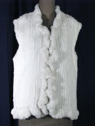 Appraisal: White Rabbit Knit Vest w Ruffle down front Size -