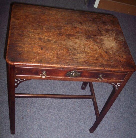 Appraisal: A George III mahogany side table fitted a single drawer