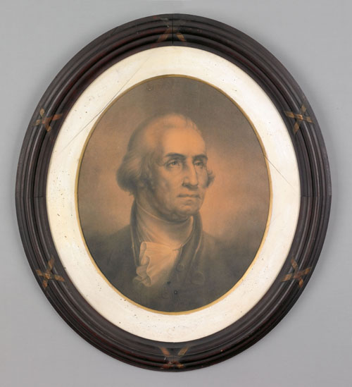 Appraisal: After Rembrandt Peale American - engraved oval portrait of George