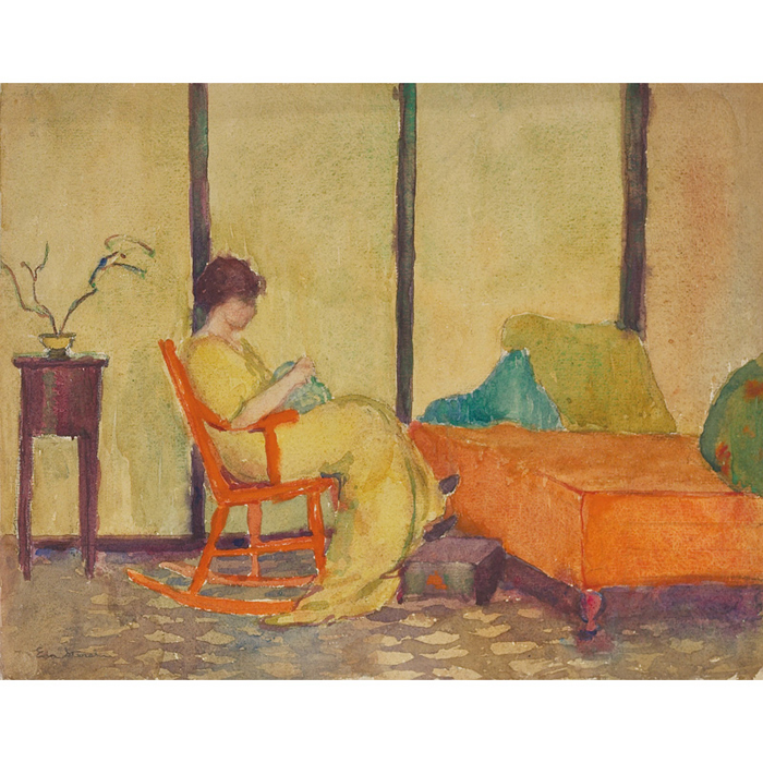 Appraisal: Eda Sterchi American b Figure in an Interior c watercolor