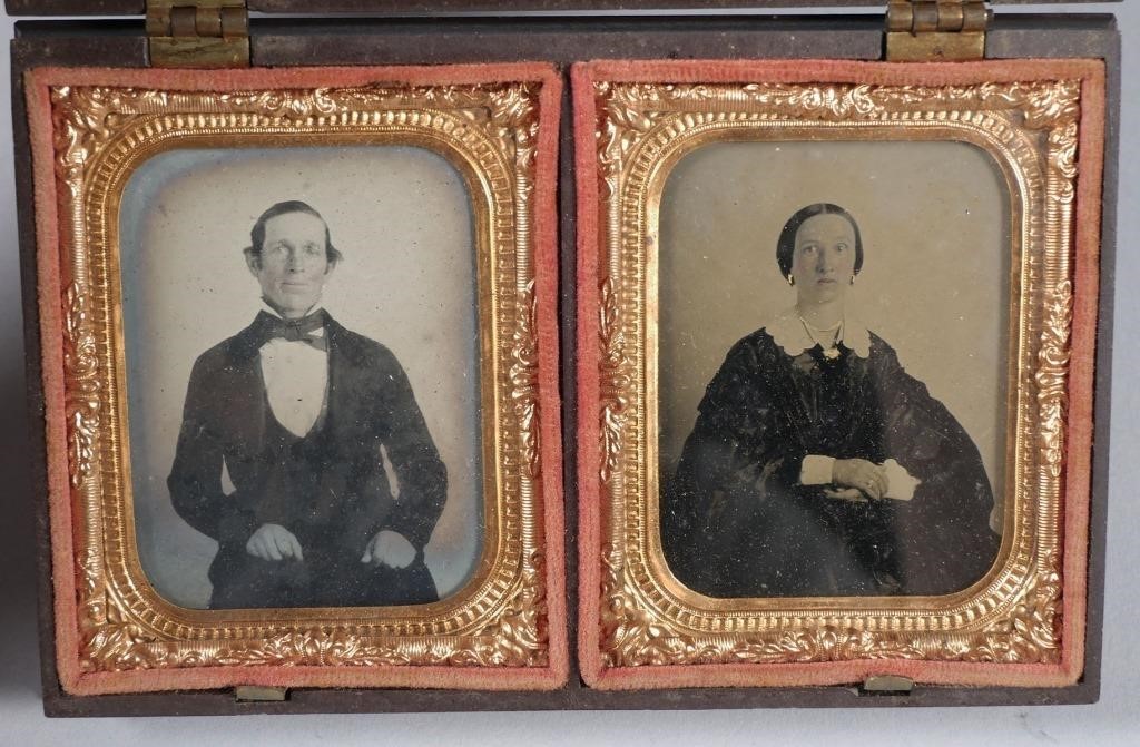 Appraisal: Thermoplastic daguerreotype case likely by Critchlow with relief of a