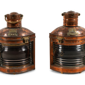 Appraisal: A Pair of Copper Ship Lanterns Davey London th Century