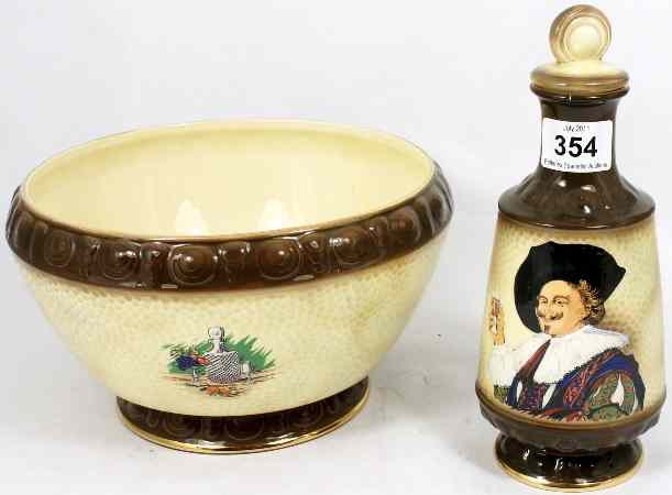 Appraisal: Sylvac Cavalier Large Bowl and Covered Bottle