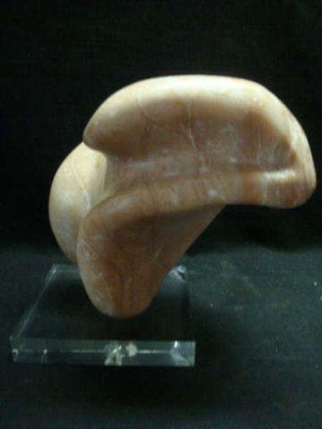 Appraisal: Midcentury Abstract Pink Marble Sculpture Not signed on lucite base