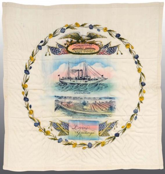 Appraisal: Silk West Indies Souvenir Bandana Description Circa Says Greetings from