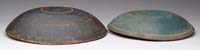 Appraisal: TWO PAINTED TURNED WOOD BOWLS th Century h and -