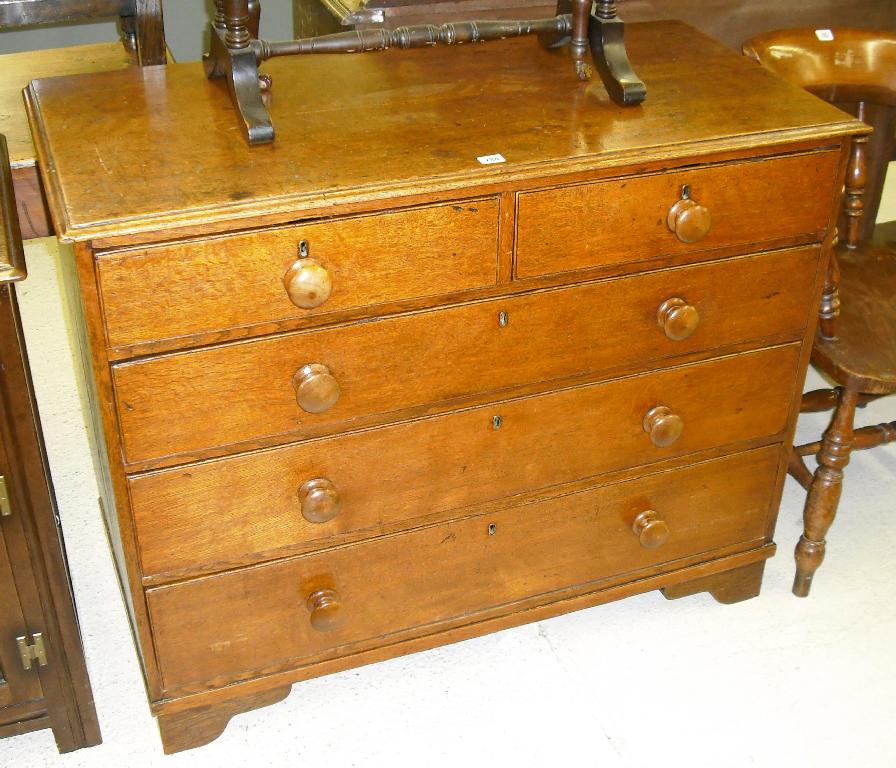 Appraisal: th century oak chest of two short over three long