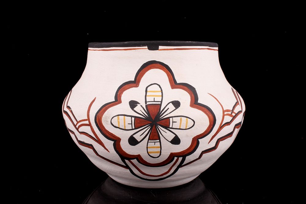 Appraisal: Santo Domingo Polychrome Zia Jar by Tommy Featured in this