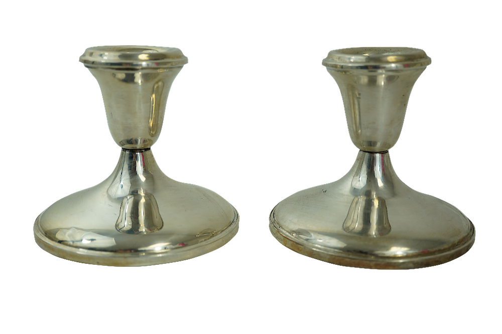 Appraisal: Hamilton Sterling Silver Candleholders Pair of Hamilton Sterling Silver Candleholders