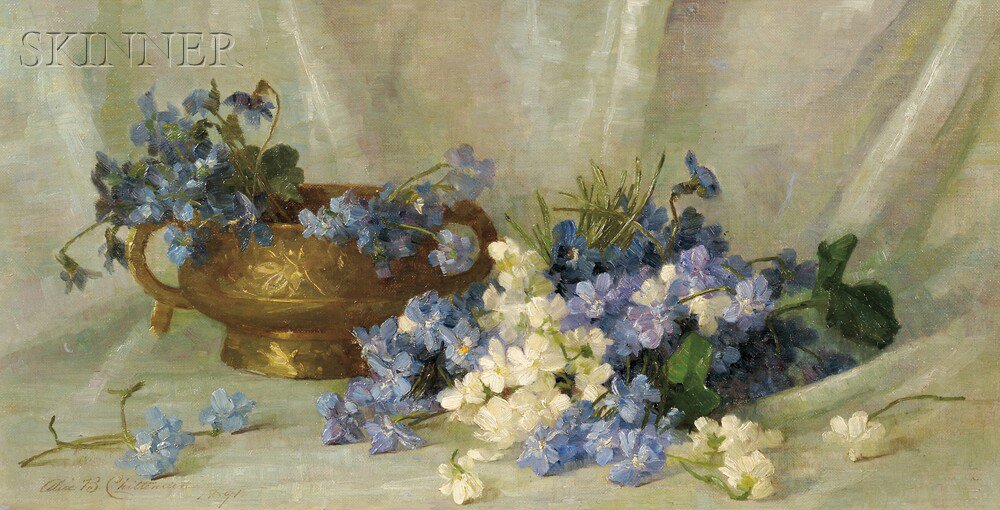 Appraisal: Alice Brown Chittenden American - Still Life with Violets Signed