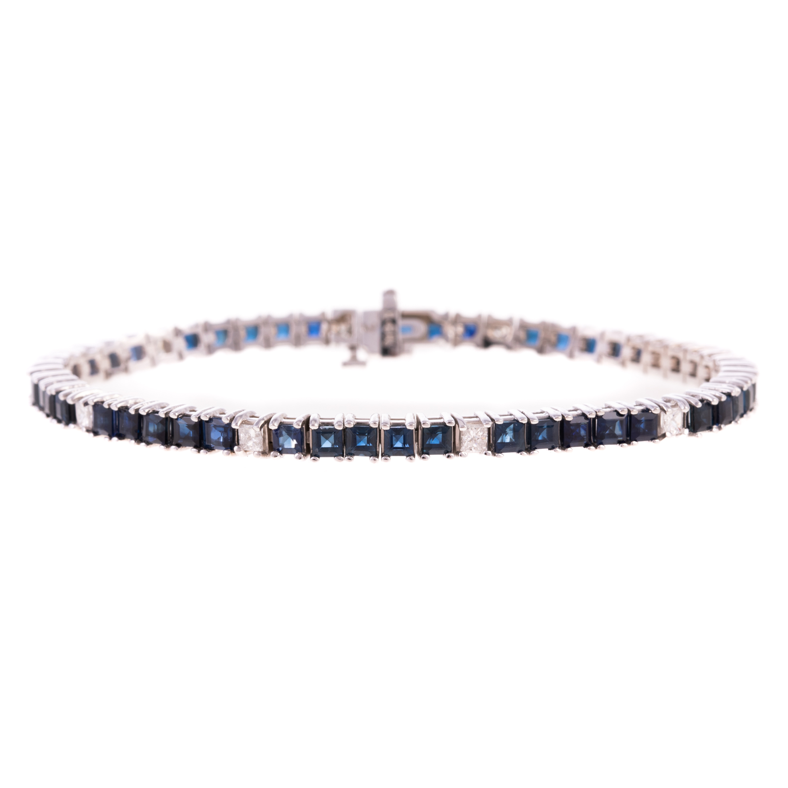 Appraisal: A CTW SAPPHIRE DIAMOND LINE BRACELET IN K K white