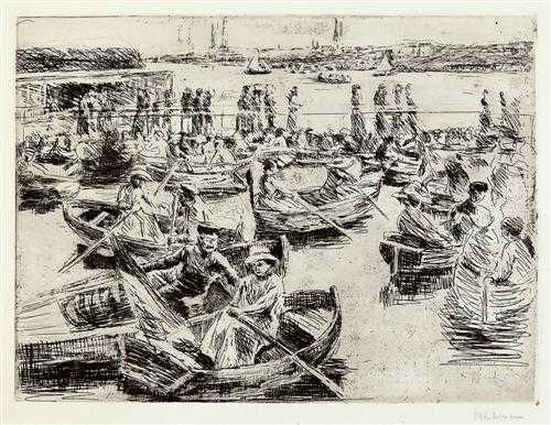 Appraisal: LIEBERMANN MAX Uhlenhorstern F hrhaus Etching and drypoint Signed lower