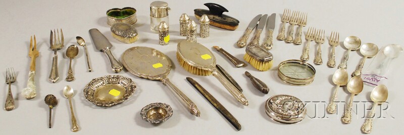 Appraisal: Assorted Group of Silver and Silver-mounted Flatware and Tableware including