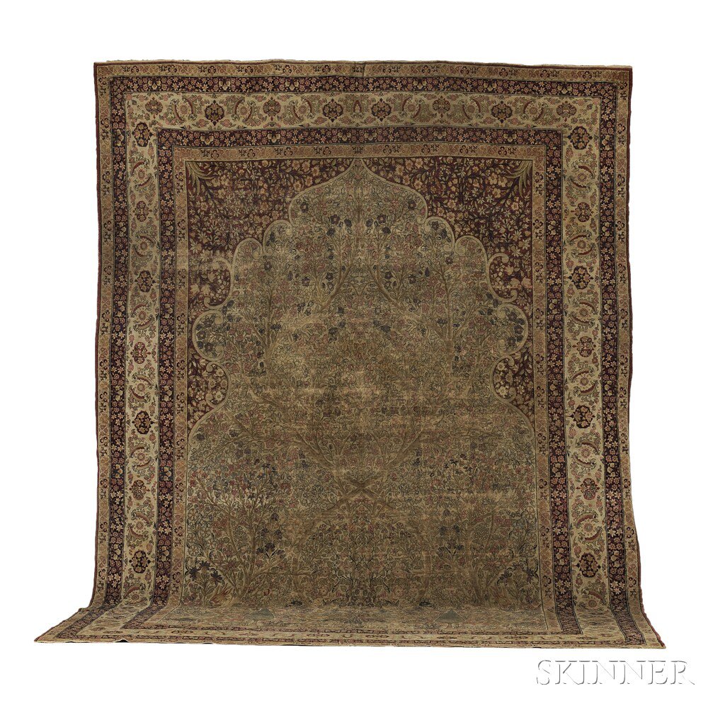 Appraisal: Lavar Kerman Carpet Southeast Persia early th century the ivory