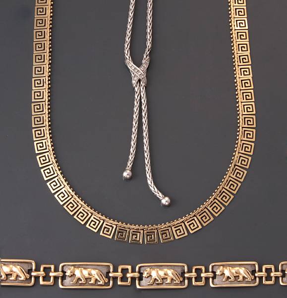 Appraisal: A collection of k gold jewelry comprising of two necklaces