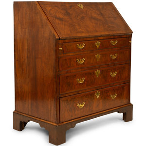 Appraisal: A George II Walnut Slant Front Desk LATE TH EARLY