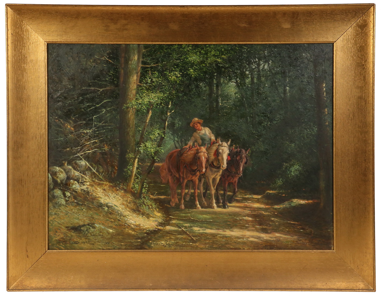 Appraisal: FREDERICK MORTIMER LAMB MA - Boy Riding a Team of