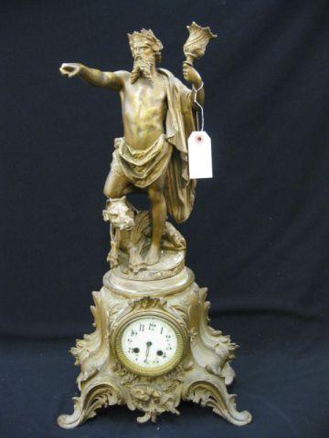 Appraisal: Victorian Figural Bronzed Clock of Neptune tall from estate attic