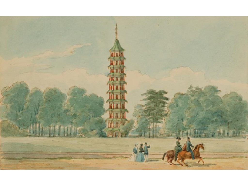 Appraisal: ENGLISH SCHOOL th century The Pagoda in Kew Gardens watercolour