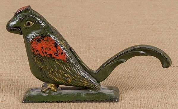 Appraisal: Cast iron parrot nutcracker '' h Cast iron parrot nutcracker