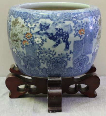 Appraisal: Vintage Chinese Porcelain Fishbowl From a Bronxville NY estate Dimensions