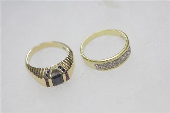 Appraisal: TWO RINGS One marked '' KP plumb '' size One