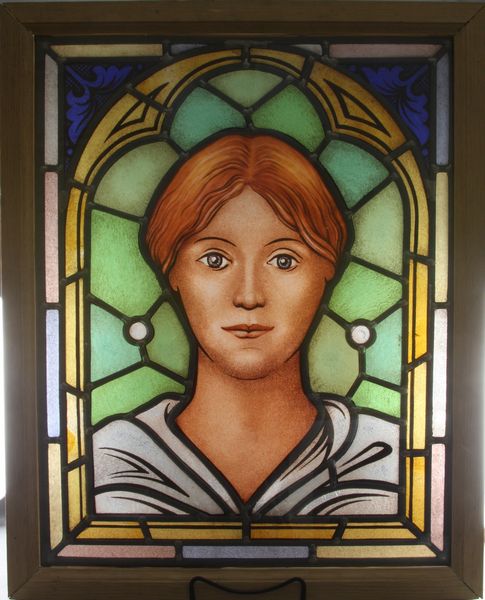 Appraisal: Leaded stained glass portrait x EST