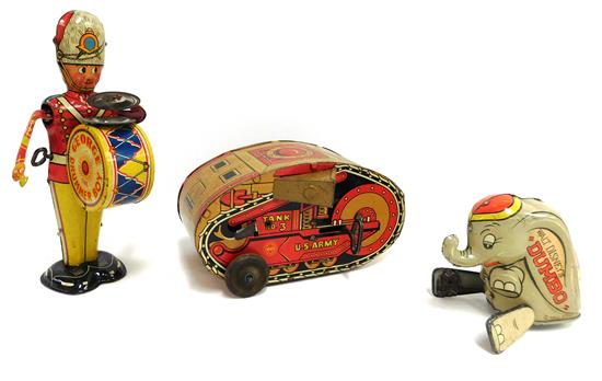 Appraisal: TOYS Three Louis Marx Co tin wind-up toys Walt Disney's