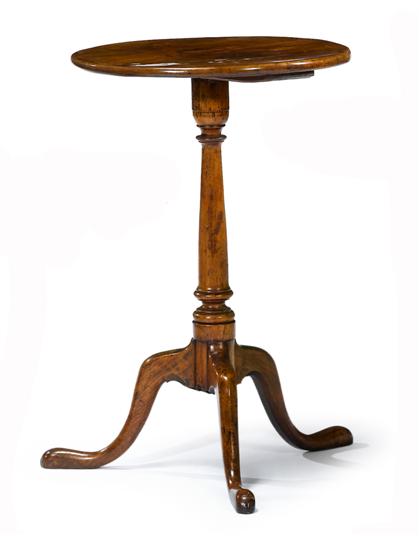 Appraisal: Federal candlestandThe circular top raised on a tapering support arched