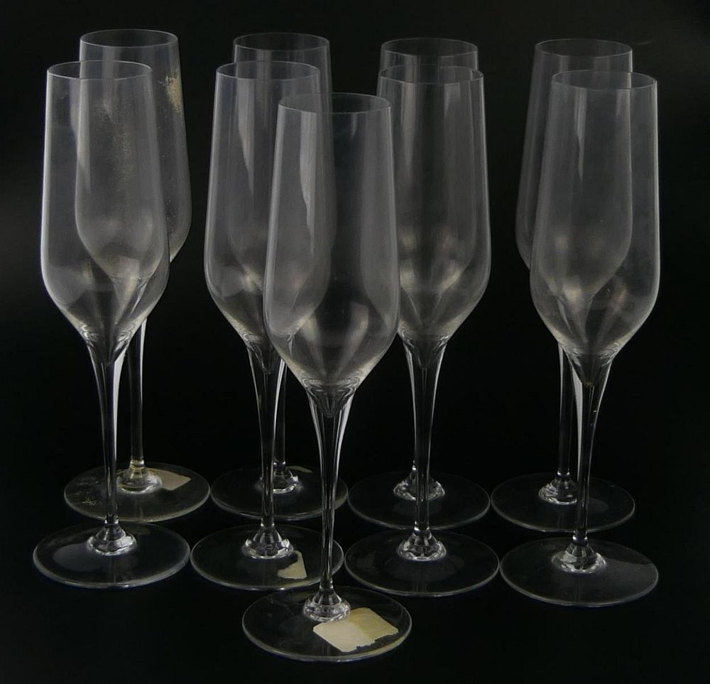 Appraisal: pcs BACCARAT FRANCE CRYSTAL CHAMPAIGN FLUTES pcs BACCARAT FRANCE CRYSTAL