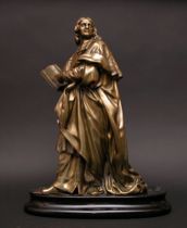 Appraisal: Emile Piccault French - Bishop Bossuet Gilt bronze with wonderful