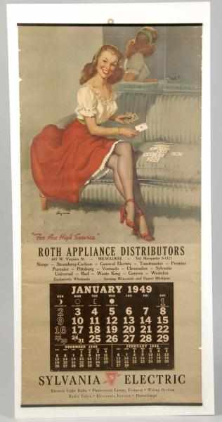 Appraisal: Elvgren Sylvania Electric Calendar Description Some light soiling edge wear