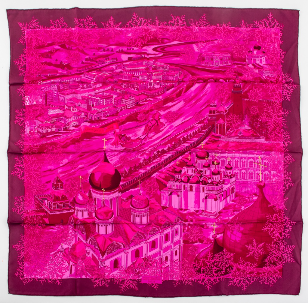 Appraisal: NATALIE VIALARS HERMES DE PASSAGE A MOSCOU SCARF Natalie Vialars