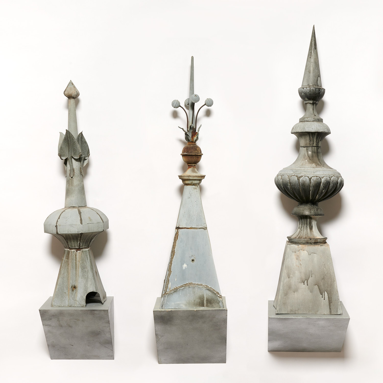 Appraisal: FRENCH ZINC ARCHITECTURAL ROOF FINIAL SPIRES c and later France