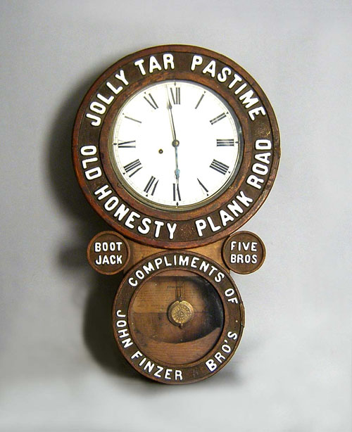 Appraisal: Baird Co advertising clock for John Finzer Brother tobacco company