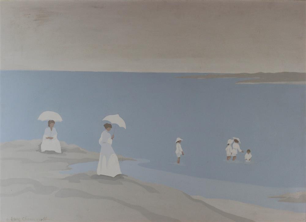 Appraisal: JANE CHERMAYEFF AMERICAN TH CENTURY BEACH WHITE Acrylic on canvas