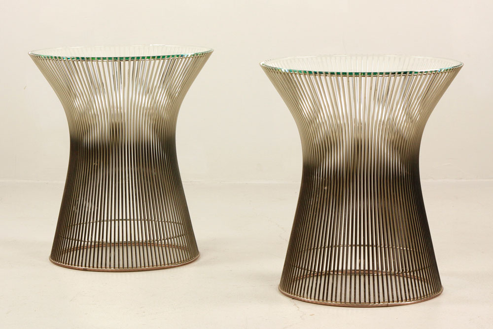 Appraisal: - Pair of Platner for Knoll Low Tables Warren Platner