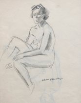 Appraisal: Stamped Abraham Walkowitz Russian-American - Pencil study with second study