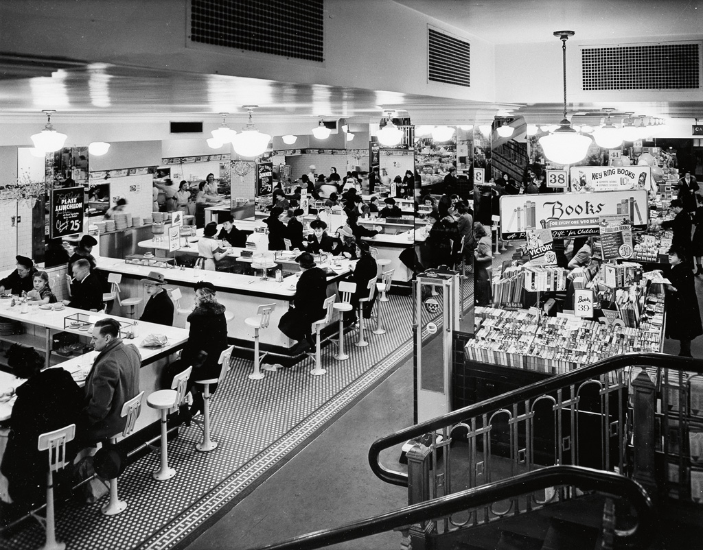 Appraisal: FEININGER ANDREAS - N Y --Woolworth Cafeteria Ferrotyped silver print