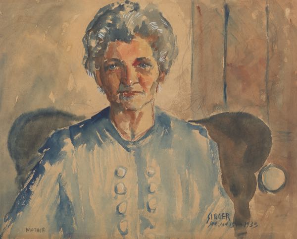 Appraisal: CLYDE J SINGER AMERICAN - x Mother Watercolor on paper