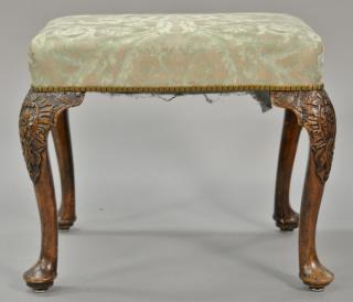 Appraisal: George II foot stool with carved knees and pad feet