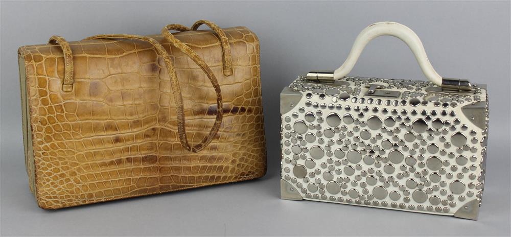 Appraisal: TWO 'S JUDITH LEIBER HANDBAGS the first bag is alligator