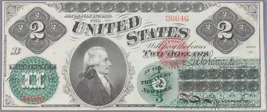 Appraisal: United States Legal Tender bill Series of signed Chittenden and