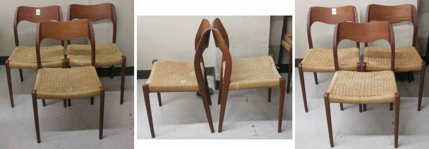 Appraisal: A SUITE OF EIGHT DANISH MODERN TEAK DINING CHAIRS the