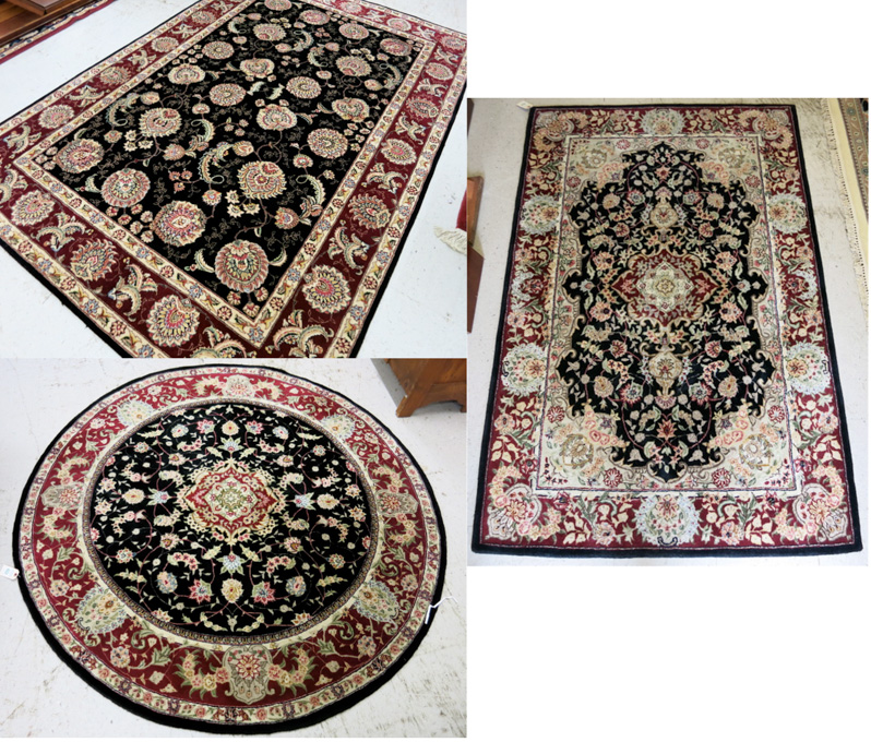 Appraisal: A GROUP OF THREE SIMILAR TUFTED AREA RUGS all Persian