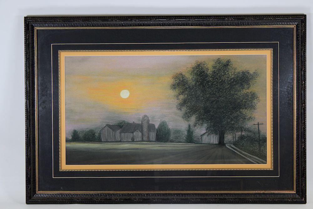 Appraisal: American School th C Pastel of a Farm American School