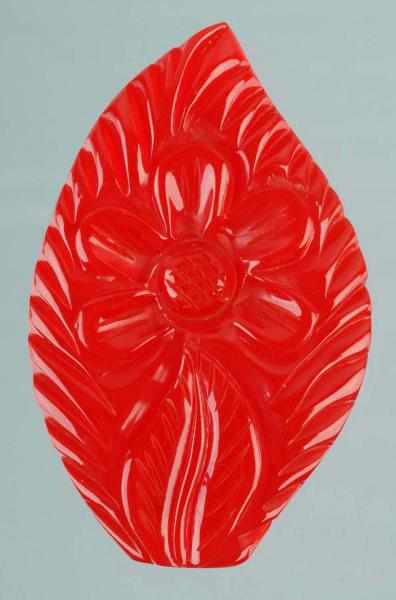 Appraisal: Bakelite Red Floral Carved Pin Condition Excellent Size - L