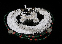 Appraisal: Chinese Malachite Necklace and Hob Beads and Shells Set Irregular