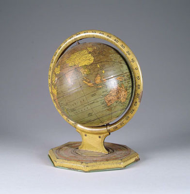 Appraisal: TIN REVOLVING GLOBE Lithographed USA SIZE t CONDITION Two minor